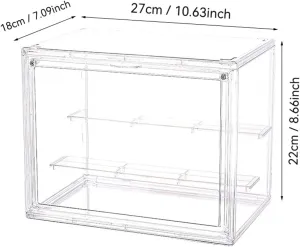 3PACK 3 Tiers Clear Display Case with Lights, Acrylic Storage Organizers Box with Magnetic Door, Acrylic Dustproof Showcase for Collectibles Action Figure