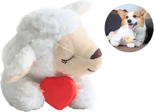 3T group Heartbeat Puppy for Dogs,Heartbeat Dog Toy Anxiety Relief Toy Sleep Aid,Stuffed Animal with Heartbeat Toys for Puppy Essentials Pillow Calming Toys (White)