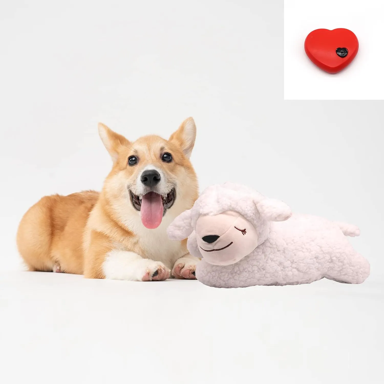 3T group Heartbeat Puppy for Dogs,Heartbeat Dog Toy Anxiety Relief Toy Sleep Aid,Stuffed Animal with Heartbeat Toys for Puppy Essentials Pillow Calming Toys (White)