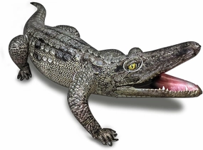 40" Inflatable Alligator Toys Realistic Blow up Alligator Deco Animal Reptile Party Decoration Props and Gator Pool Floats Toys, Jungle Party Decorations