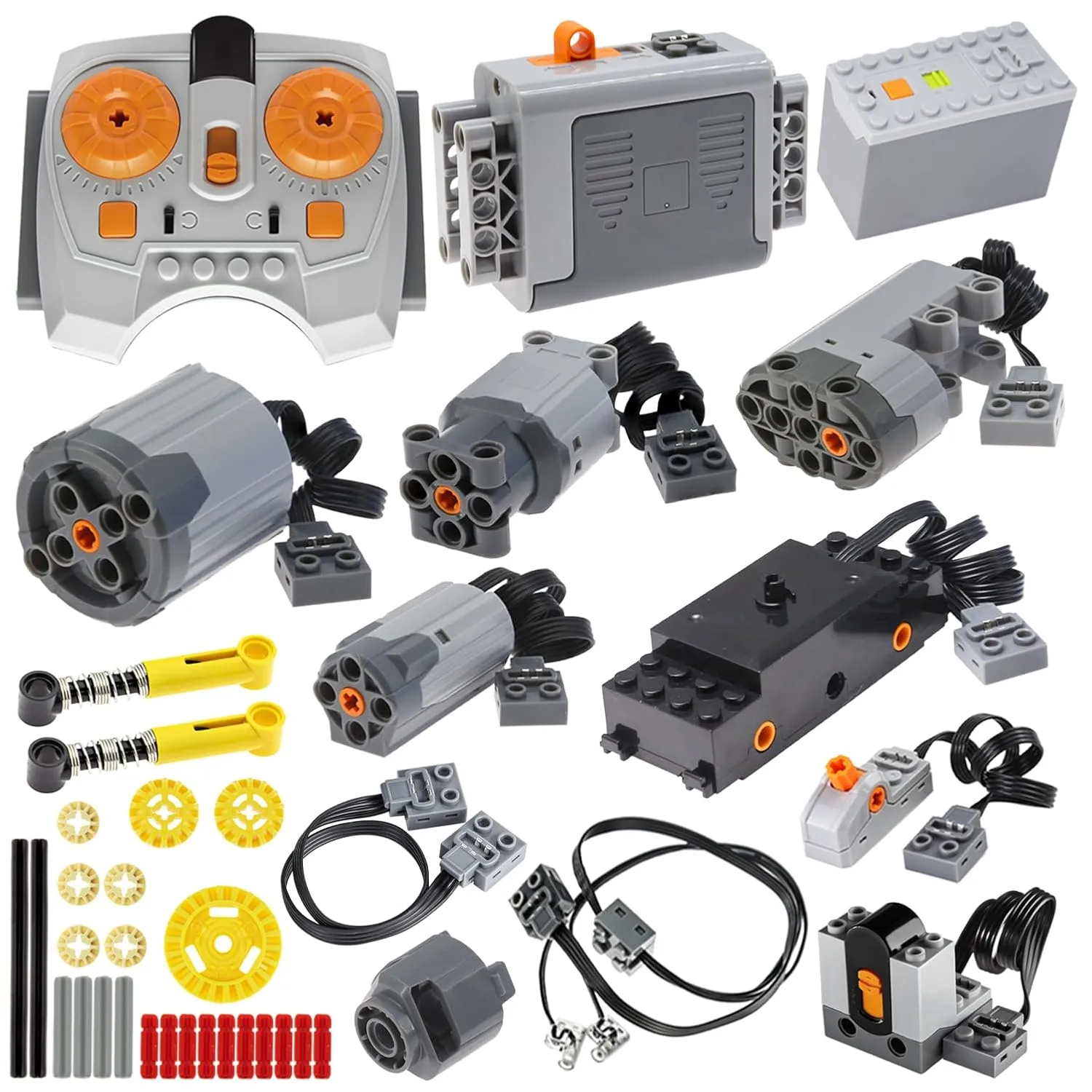 45 Pcs Power-Function Set Servo & Train-Motor Battery Technic-Parts Receiver Train Adjustable Speed ​​Motor Parts, Motor Power Change Parts Compatible with Main Brands