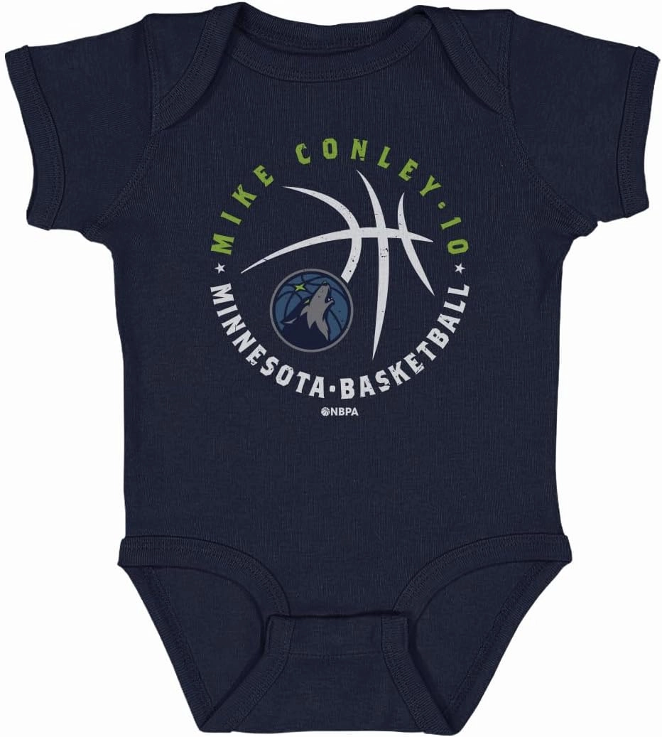 500 LEVEL Mike Conley Minnesota Timberwolves One-Piece Infant Bodysuit - Mike Conley Minnesota Timberwolves Player Ball WHT