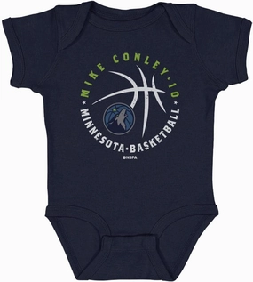 500 LEVEL Mike Conley Minnesota Timberwolves One-Piece Infant Bodysuit - Mike Conley Minnesota Timberwolves Player Ball WHT