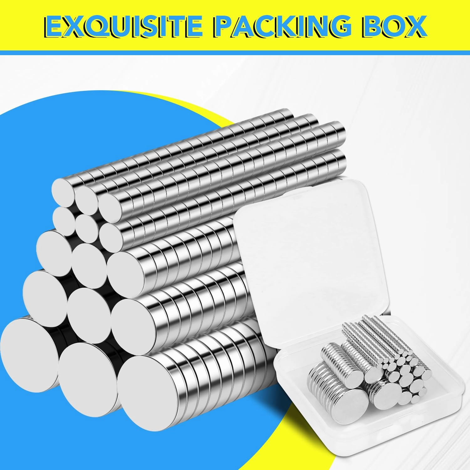 500Pcs Small Magnets, 7 Different Size, Refrigerator Magnet Rare Earth Magnets Neodymium Magnet for Crafts, Whiteboard, Kitchen Cabinet
