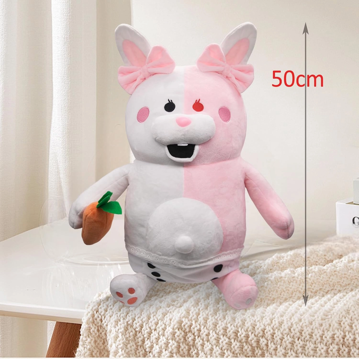 50cm / 19.68in Pink White Rabbit Plush Anime Stuffed Plush Toy
