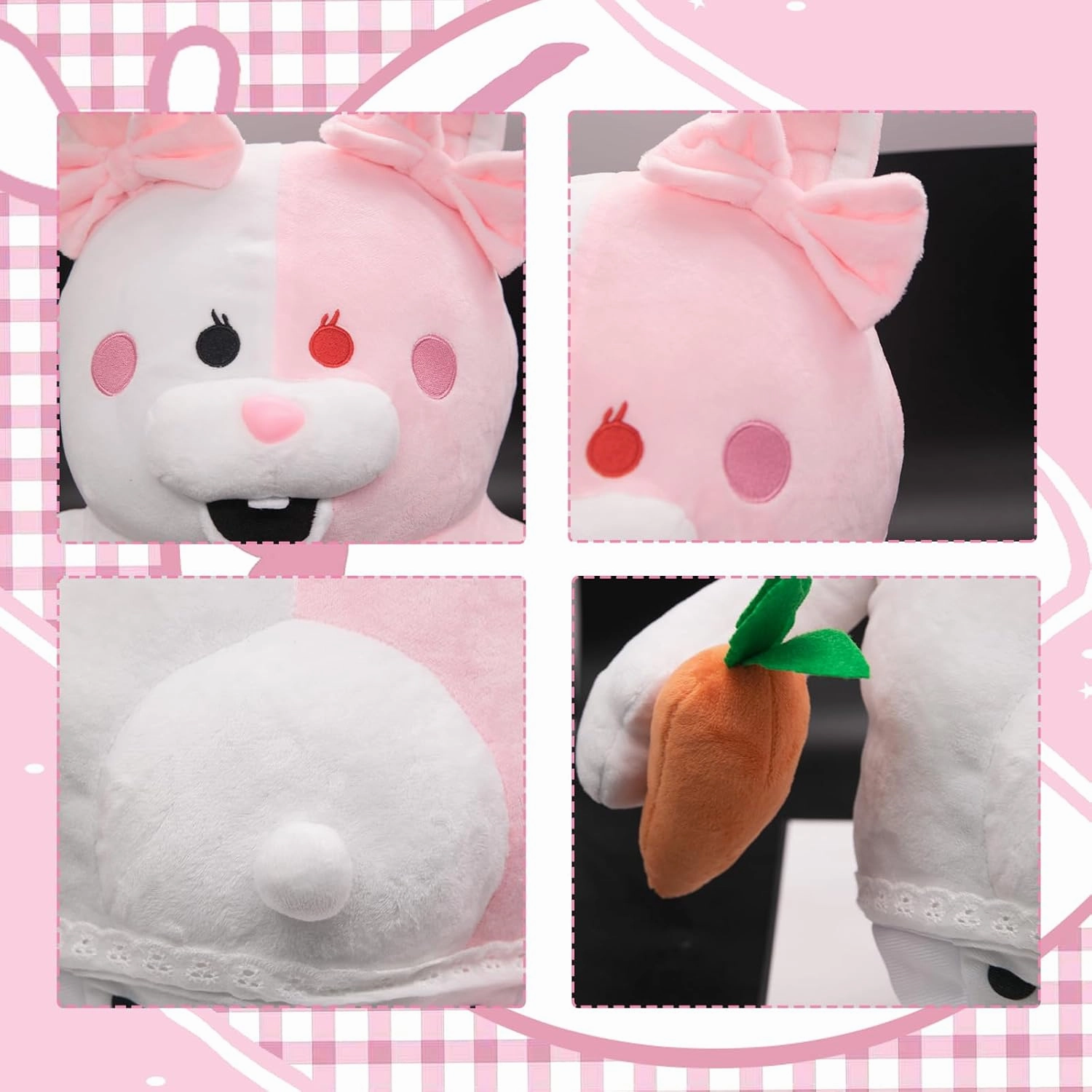 50cm / 19.68in Pink White Rabbit Plush Anime Stuffed Plush Toy