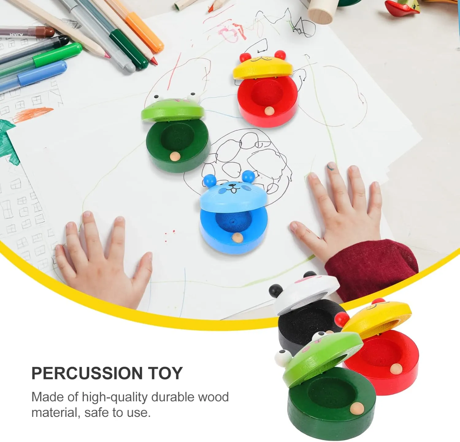 5sets Music Toy for Children Boys and Girls Castanet Toy Simple Sound Rhythm Training Educational Present 6pcs*5