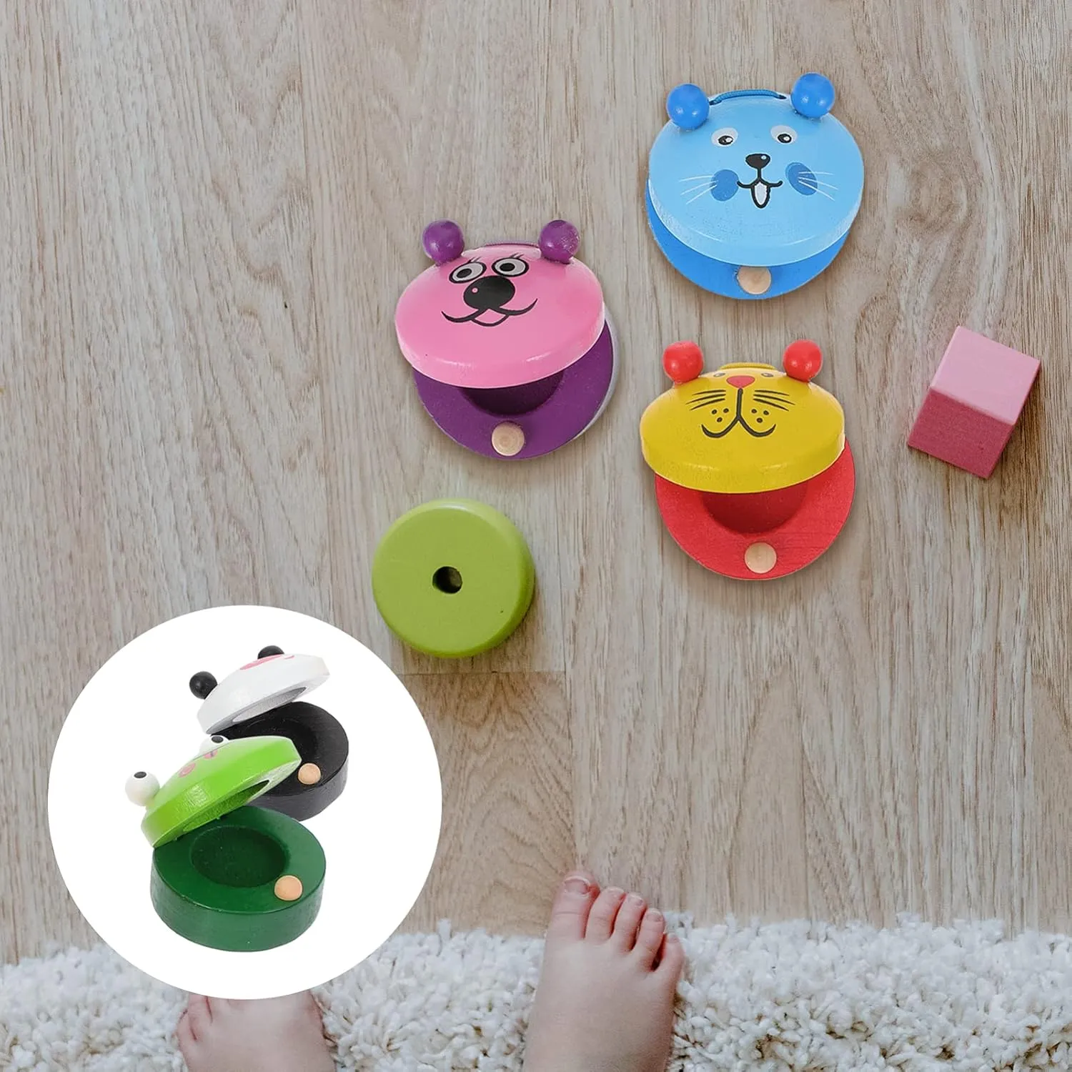 5sets Music Toy for Children Boys and Girls Castanet Toy Simple Sound Rhythm Training Educational Present 6pcs*5