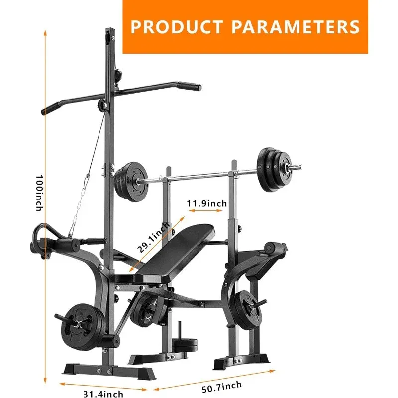 6 in 1 Adjustable Weight Bench Set