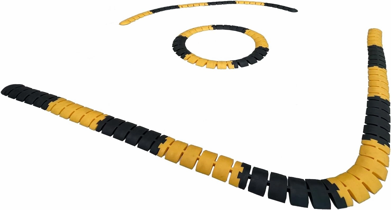60 PCS RC Remote Control car Rubber Tracks DIY Drift Racing can be Assembled and Inserted infinitely Extended Angle Adjustable Children's Remote Control car Scene Toys (Black/Yellow)