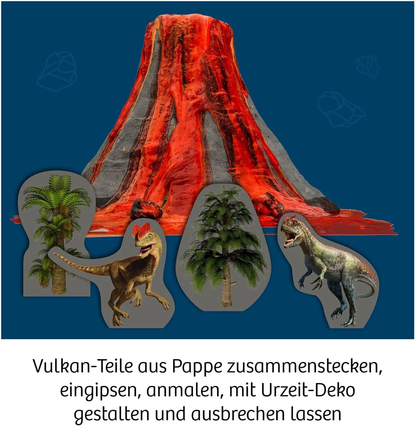 637286 Prehistoric Volcano, Building - Paint - Escape Let Escape Lets, 35 cm Diameter, Experiment Box for Children from 8 Years, Volcano Experiments for Children