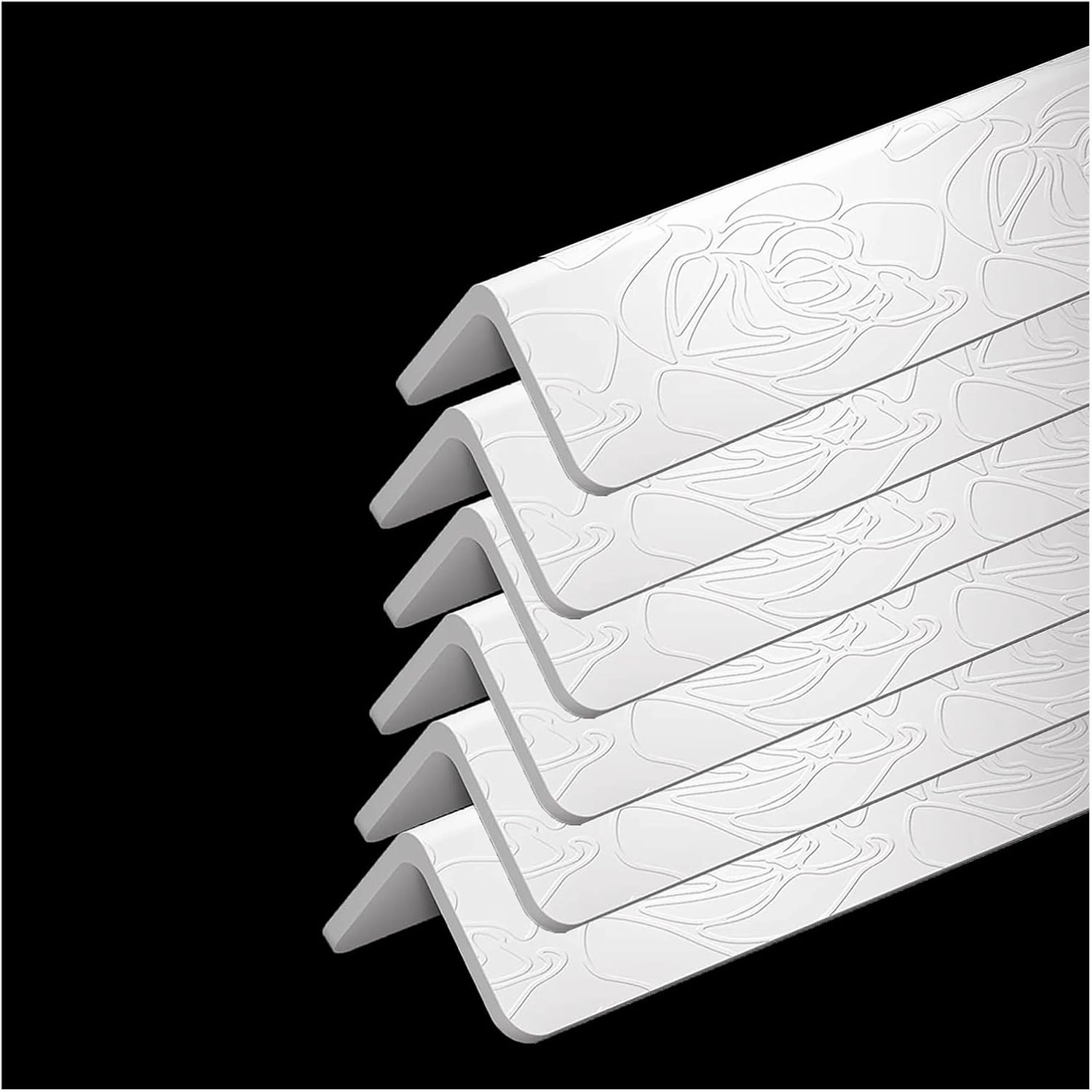 6 Pack PVC Corner Guard Wall Corner Protector, Self-adhesive Floor/Stair/Step/Door Frame/Window L-shaped Edge Shield Bumper For Kitchen Living Room Bedroom, Customizable Length Edge Trim(W-25mm,L225 c