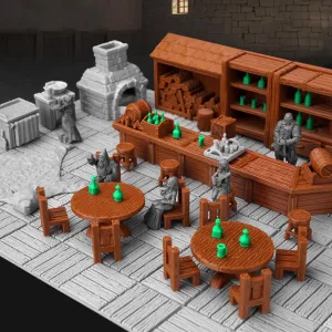 6PCS Modular DND Terrain Set for Tabletop RPGs and Dungeon Maps, High-Detail RPG Terrain for Dungeons & Dragons Fantasy Role-Playing Campaigns and 28mm Miniatures-AF634B Plank Floor