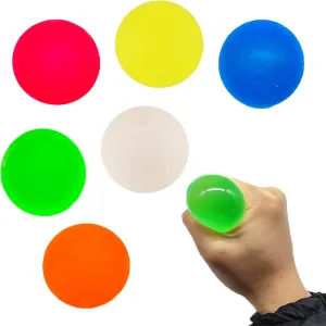 6Pcs Sugar Ball, 2.4" Slow Rise Squishy Stress Relief Balls Clear Malt Syrup Filled Moldable Relaxing Sensory Fidget Stress Toy Hand Exercise Balls Gift for Friends