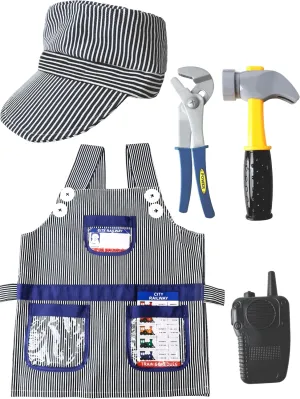 7 Pcs Kids Train Engineer Costume Set Train Conductor Outfit Conductor Cap Train Conductor Dress Up Kit for Kids Halloween Role Play Career Day Pretend Party Cosplay