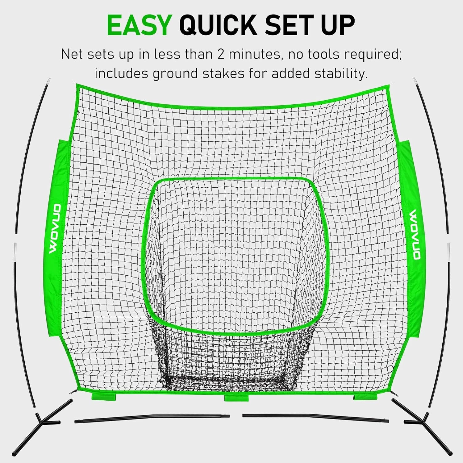 7x7 ft Baseball Net for Batting Pitching Hitting, Softball Pitching Net with Strike Zone, Tee, Ball Caddy, Softball Batting Net Baseball Training Equipment for Kids Adult Youth Sport Practice
