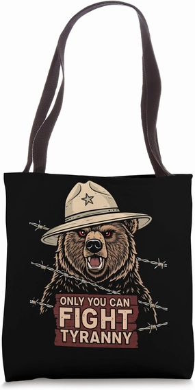 8647 Only You Can Fight Tyranny - Defend Democracy Tote Bag