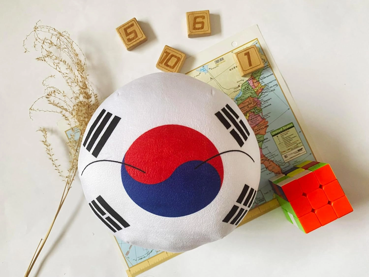 8-Inch Countryball Plushie – Soft and Cute National Ball Toy – Collectible Gift for Fans, Kids, and Plush Enthusiasts (14.South_Korea)