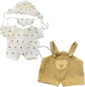 9-12''/30cm Plush Toy Bib-Style Pajama Set   Bear Romper for Chubby Teddy Bears & Bartholomew Bears(NO Doll)