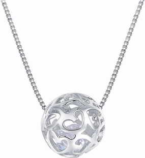 925 Sterling Silver Necklace for Women Pendant Cut Beads Ball Chain | jewelry for women for special Occasions | long silver necklaces for women | locket necklace for women | ball chain necklace, 17"