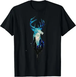Abstract Deer, Nature Forest, Environmental Protection, Climate Protection T-Shirt