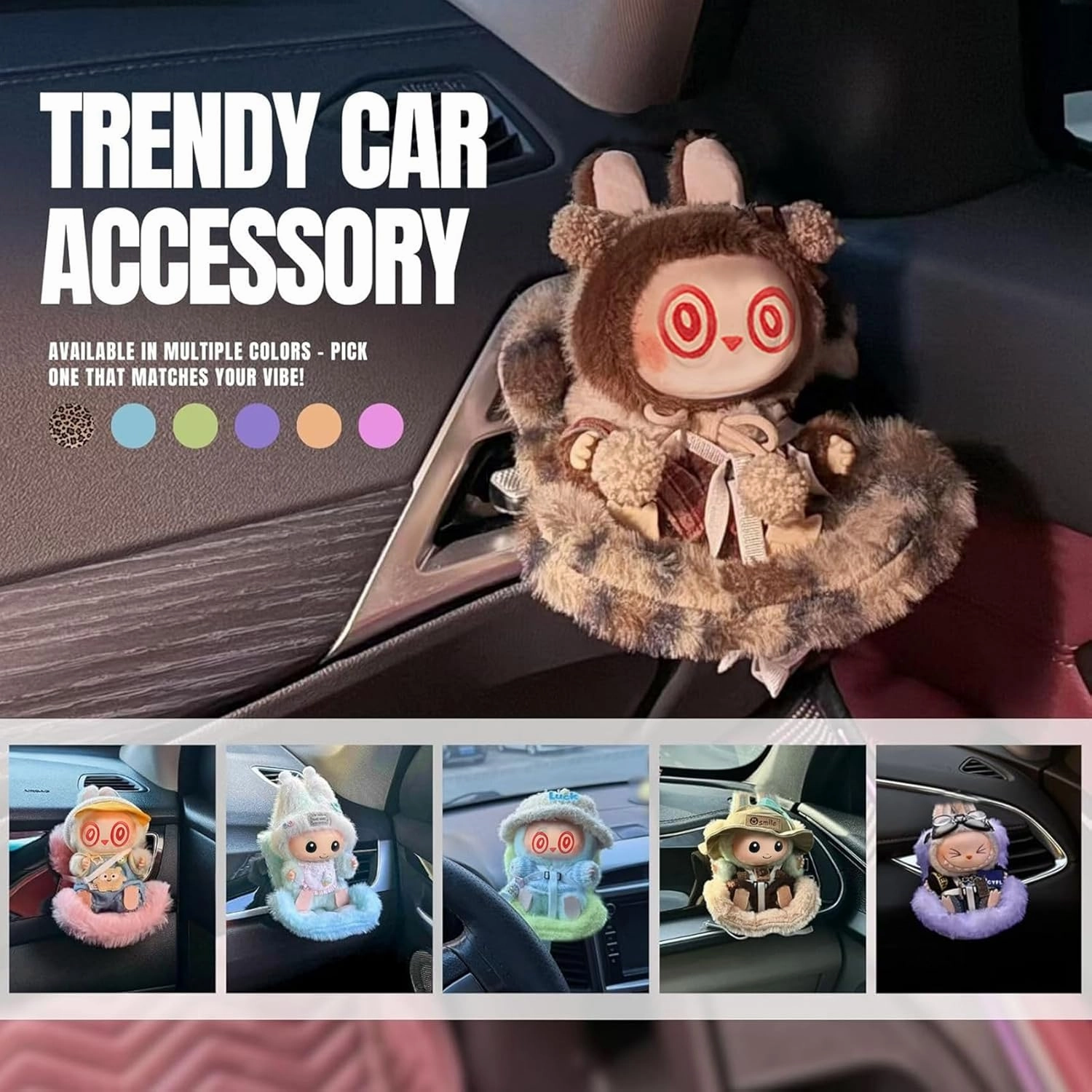 Accessories for Doll,Car Plush Doll Sofa, Perfect for Car Decoration and Display Doll,Protect Dolls,Toy car seat Sofa Suitable for Display（No Dolls）(Gray)