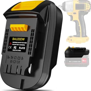 Adapter for Dewalt 20Volt Cordless Tools,for Bauer 20V Hyper Lithium Battery Convert to Replace for Dewalt 20V MAX Battery,Work for DEWALT Cordless Drill/Impact Driver Tool