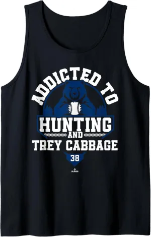 Addicted to Bear Hunting & Trey Cabbage Houston Baseball Tank Top