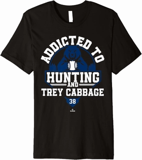 Addicted to Bear Hunting & Trey Cabbage Houston Baseball Premium T-Shirt