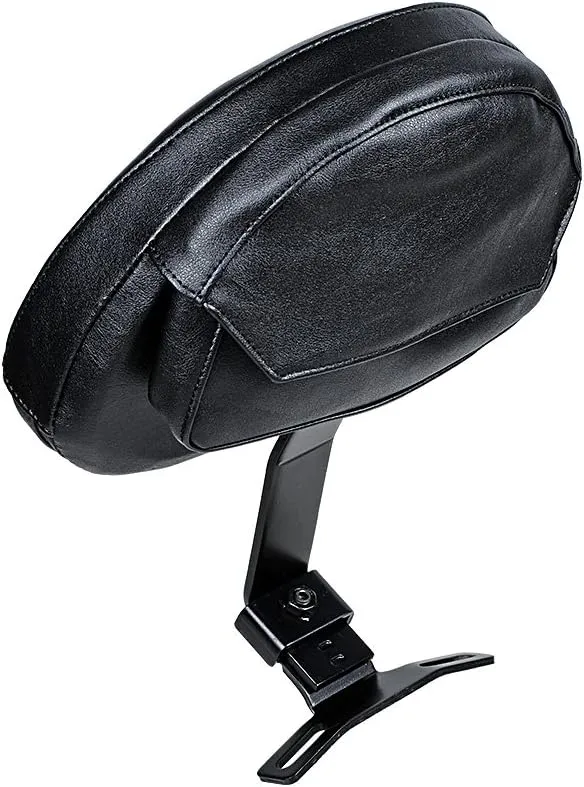 Adjustable Plug-In Driver Rider Backrest w/Pocket Compatible with 2007-2017 Harley Fatboy Heritage Softail