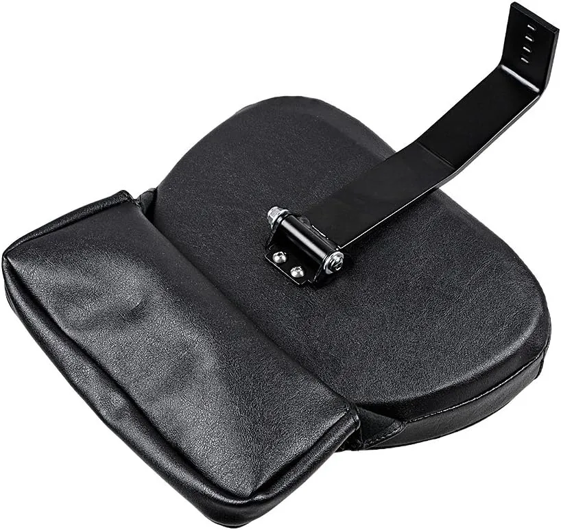 Adjustable Plug-In Driver Rider Backrest w/Pocket Compatible with 2007-2017 Harley Fatboy Heritage Softail