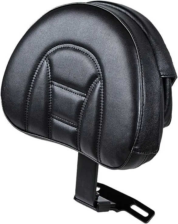 Adjustable Plug-In Driver Rider Backrest w/Pocket Compatible with 2007-2017 Harley Fatboy Heritage Softail