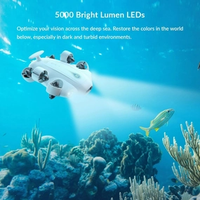 Advanced 4K VR Underwater Drone with Robotic Arm – Ultimate Marine Exploration Tool EVO standard, 15*13*5.6 inches, White