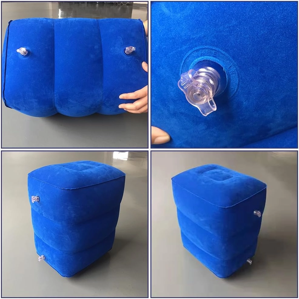Airplane Footrest - PVC Kids Airplane Bed | Travel Footrest Pillow for Men Women| Inflatable Foot Rest Pillow for Kids, Adults On Plane, Car, Train, Office, Bus