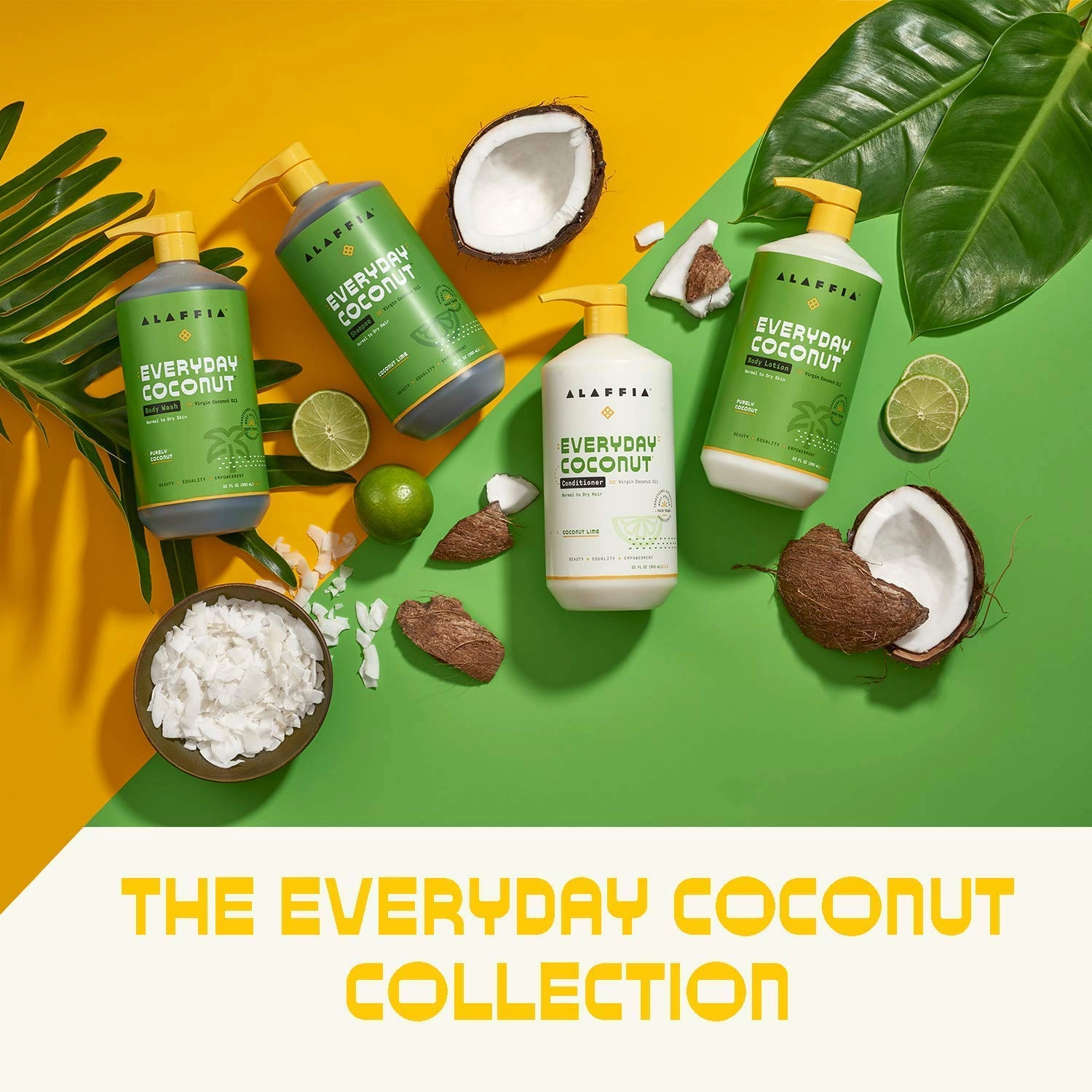 Alaffia EveryDay Coconut Conditioner, Coconut Lime 32 FZ (Pack of 2)