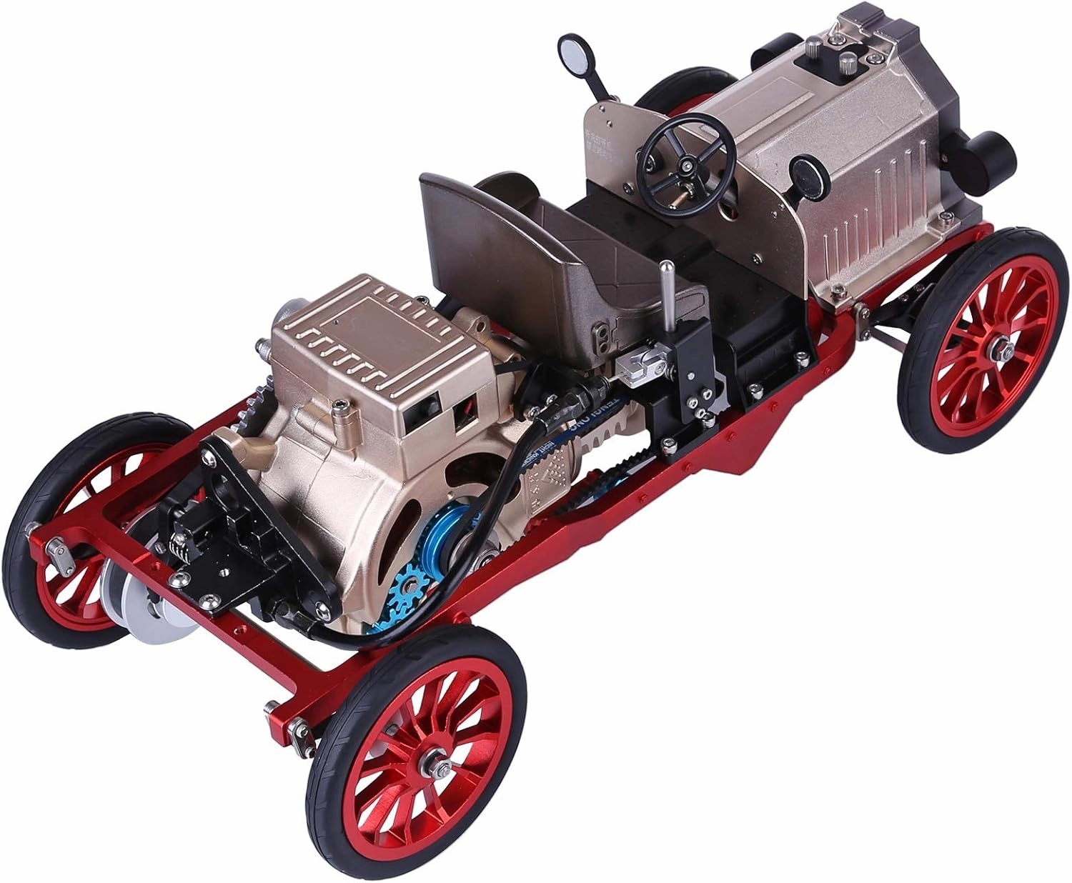 All-Metal Puzzle Electric Vintage Classic Car Model, APP Remote Control Single-Cylinder Engine Car, High Challenge Metal Assembly Model Toy for Adults and Teens, Unique Collectors Gift