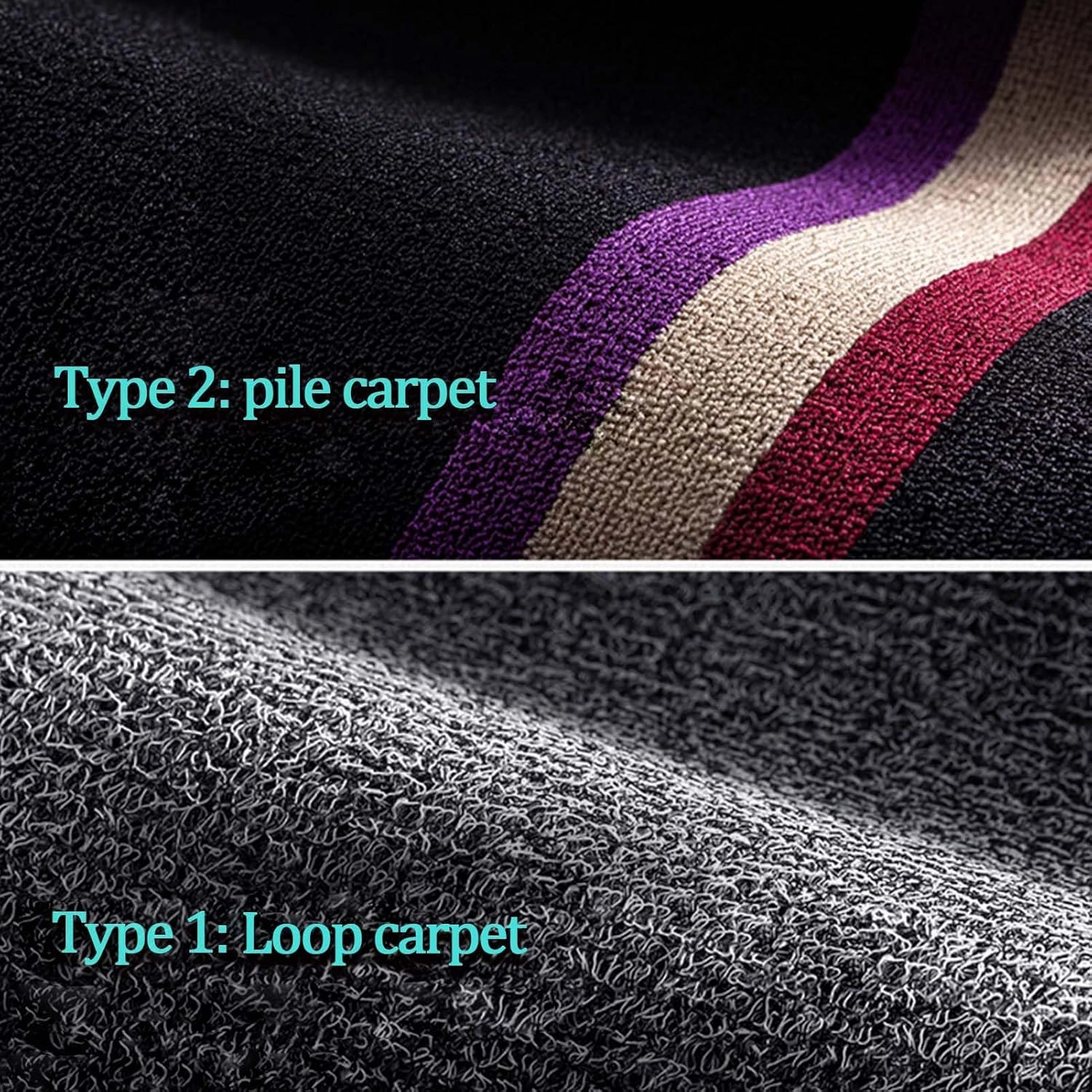 All-Weather Car Floor Mats for Renault Captur I 2014 2015 2016 2017 2018, Double Layer Automotive Floor Mats Car Carpets Non-Slip Full Set with Driver Heel Pads,Black Loop