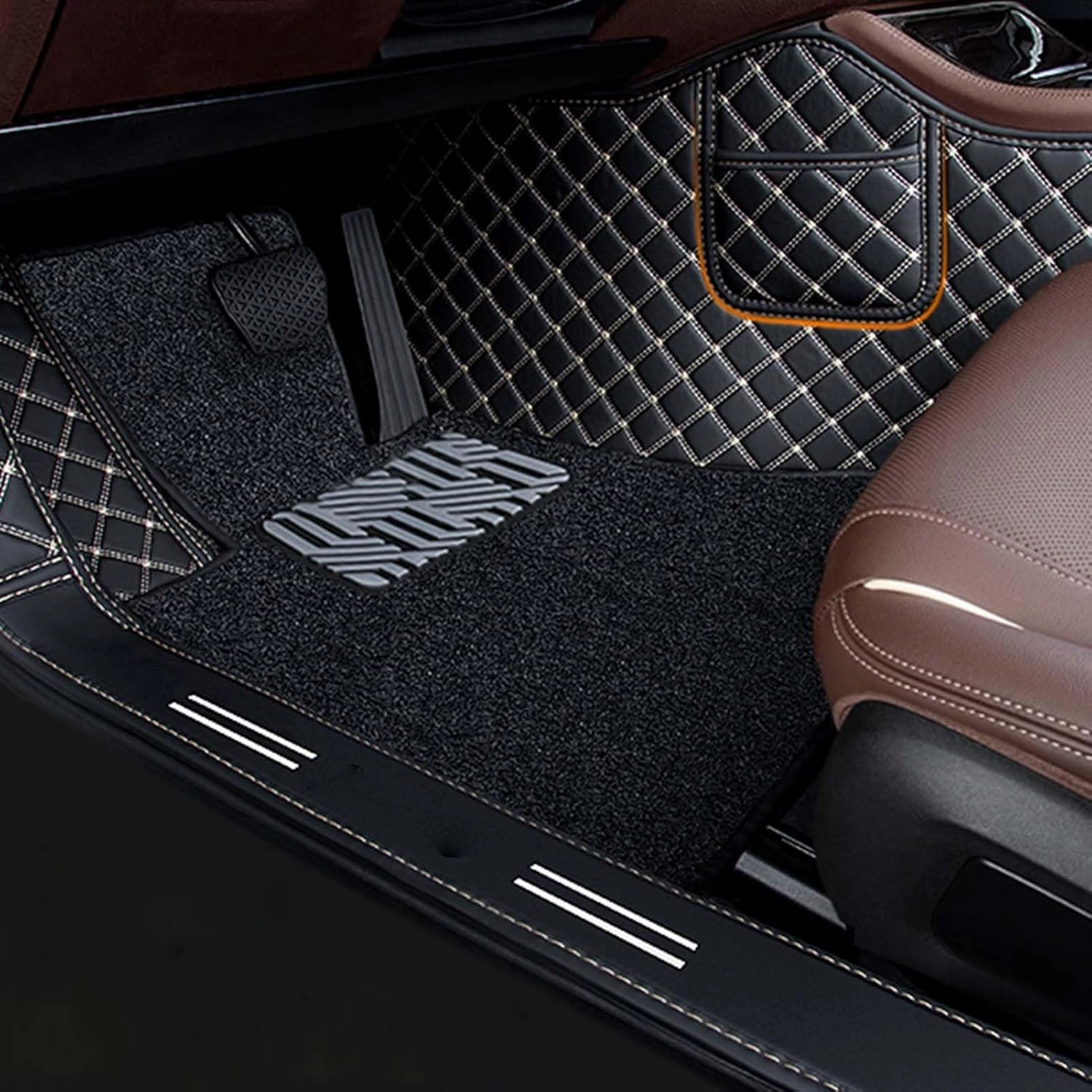 All-Weather Car Floor Mats for Renault Captur I 2014 2015 2016 2017 2018, Double Layer Automotive Floor Mats Car Carpets Non-Slip Full Set with Driver Heel Pads,Black Loop