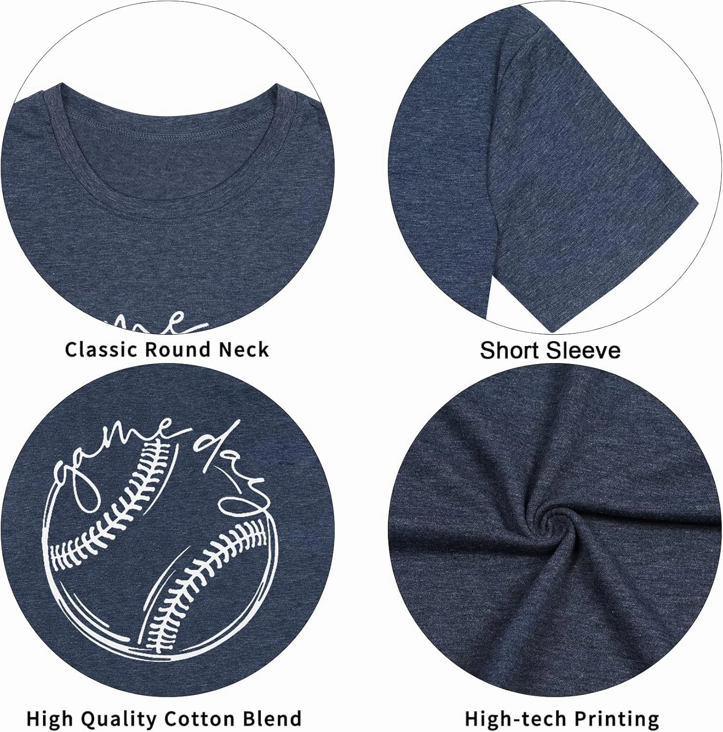 ALLTB Baseball Shirt Women Baseball Mom Shirts Funny Game Day Baseball Graphic Tee Tops Casual Ball Short Sleeve Tee Top