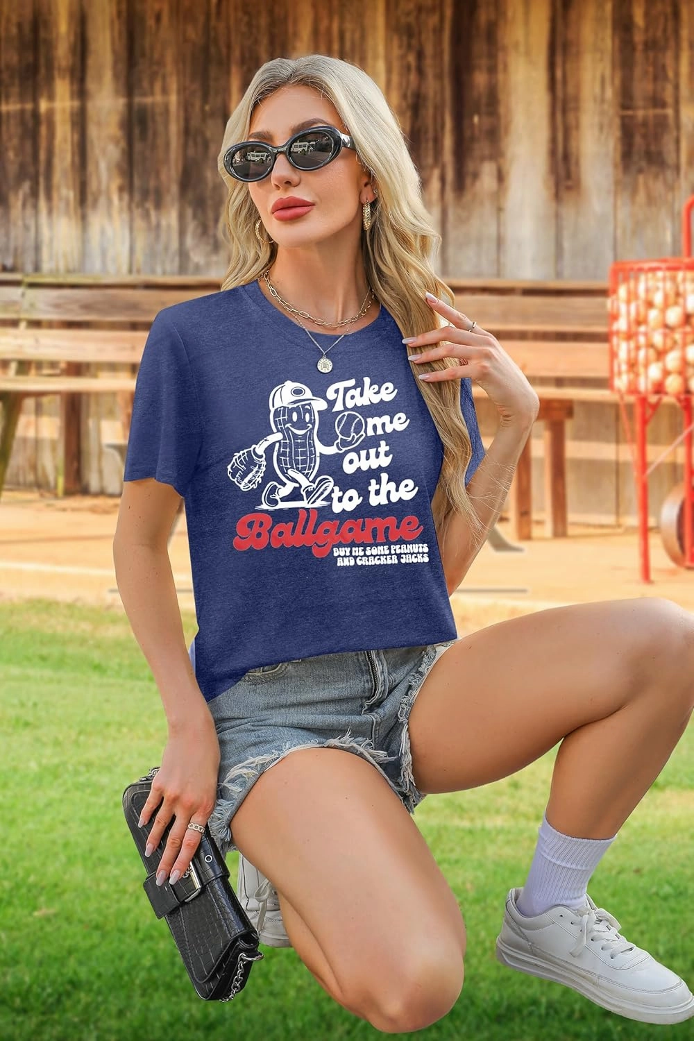 ALLTB Baseball Shirts Women Funny Baseball Mom Shirt Ballgame Graphic Tshirt Game Day Fan Tee Casual Short Sleeve Top