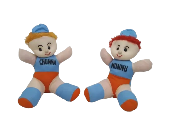 AM3483 Chunnu Munnu Soft Plush Toy For Kids 8inch 200gm