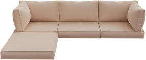 Amopatio Patio Furniture Cushions, Replacement Outdoor Cushions for 4-Seat Patio Furniture, Waterproof Cushions for Outdoor Sectional Sofa Couch(Beige)