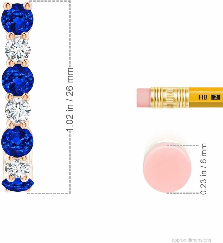 ANGARA Natural Blue Sapphire and Diamond J-Hoop Earrings in 14K Solid Gold/Platinum | September Birthstone, Birthday, Engagement, Anniversary, Wedding Jewelry Gift for Women