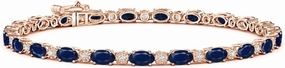 Angara Natural Blue Sapphire Tennis Bracelet for Women in 14K Solid Gold | September Birthstone, Birthday, Engagement, Anniversary, Wedding Jewelry Gift for Women