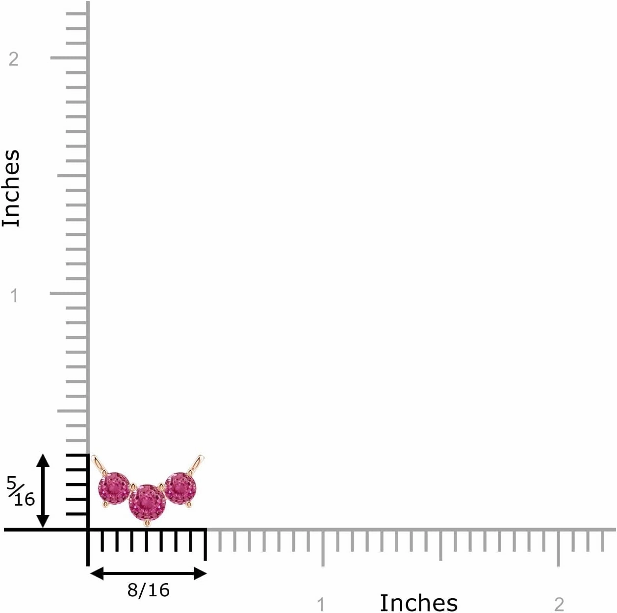 Angara Natural Classic Trio Pink Sapphire Necklace in 14K Solid Gold/Platinum | Birthday, Engagement, Anniversary, Wedding Jewelry Gift for Women