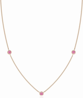 Angara Natural Pink Sapphire Pendant Necklace for Women in 14K Solid Gold | Birthday, Engagement, Anniversary, Wedding Jewelry Gift for Women