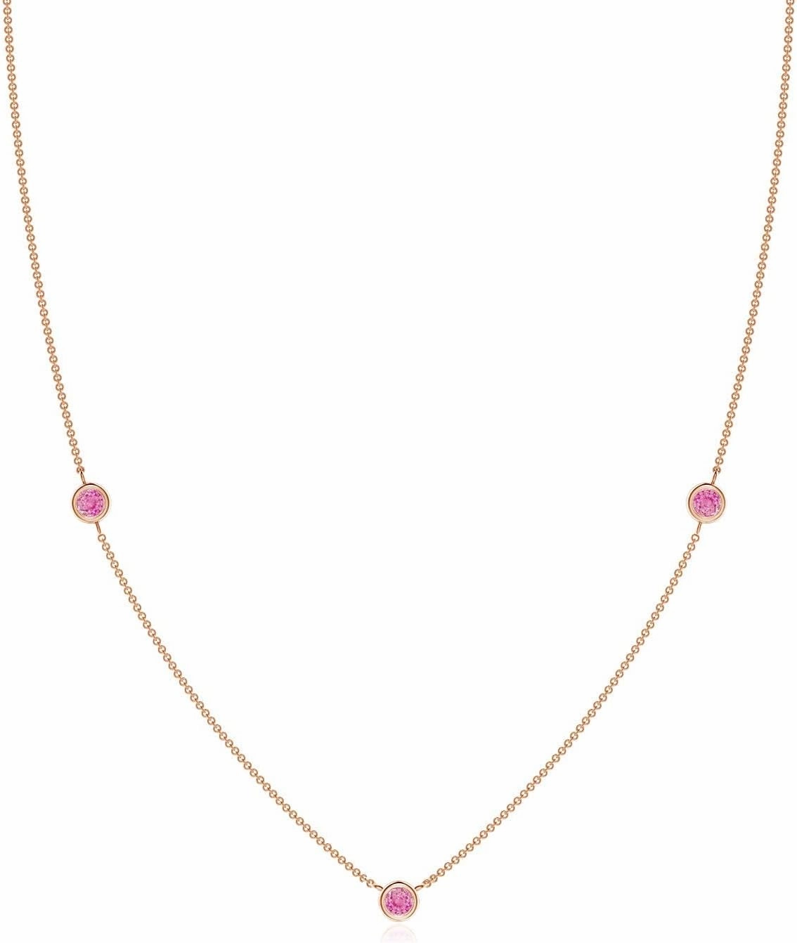 Angara Natural Pink Sapphire Pendant Necklace for Women in 14K Solid Gold | Birthday, Engagement, Anniversary, Wedding Jewelry Gift for Women