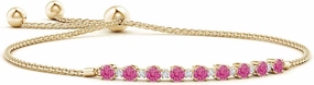 Angara Natural Pink Sapphire Tennis Bracelet for Women in 14K Solid Gold | Birthday, Engagement, Anniversary, Wedding Jewelry Gift for Women