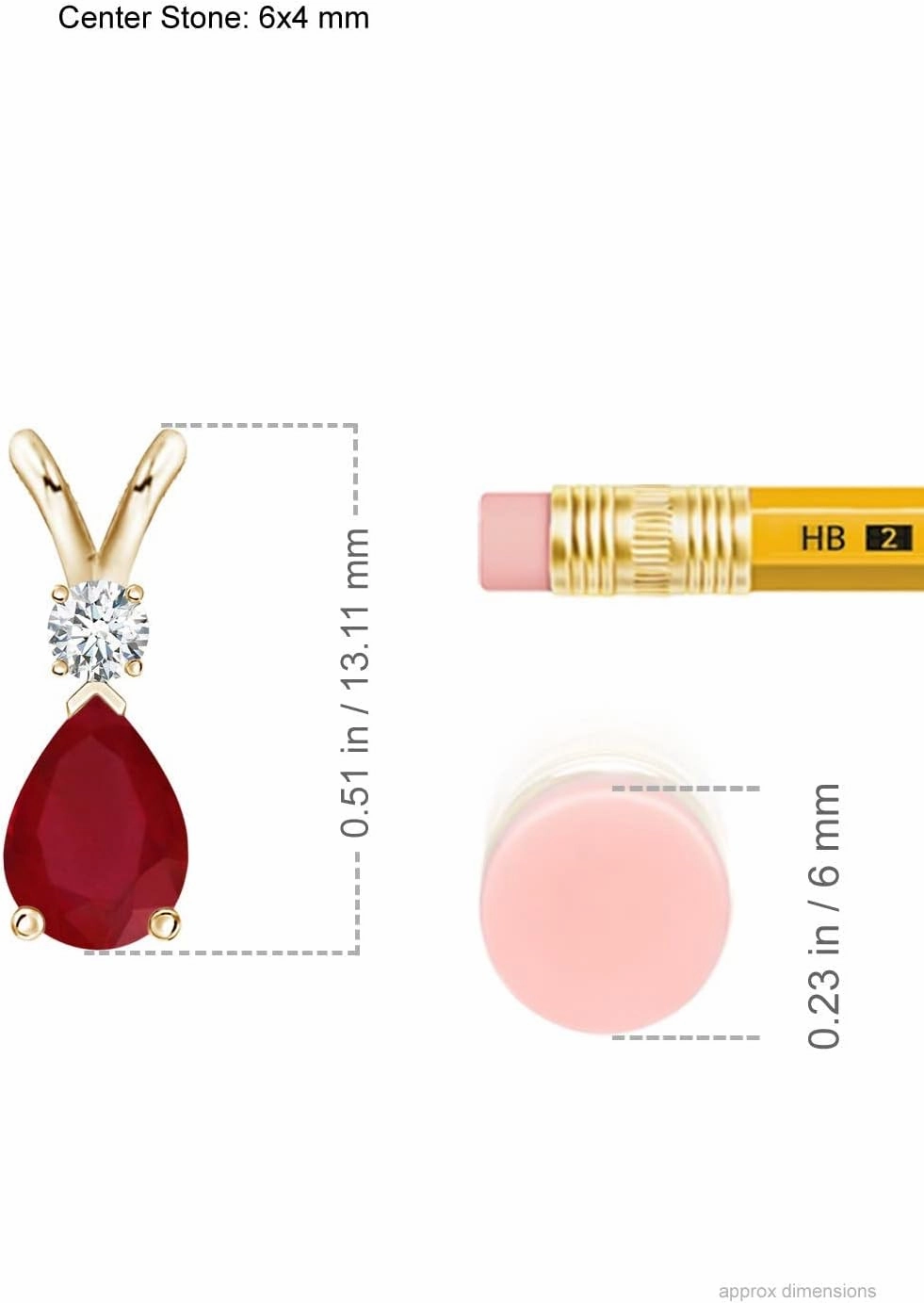 Angara Natural Ruby Teardrop Pendant with Diamond in Silver / 14K Solid Gold/Platinum | July Birthstone, Birthday, Engagement, Anniversary, Wedding Jewelry Gift for Women