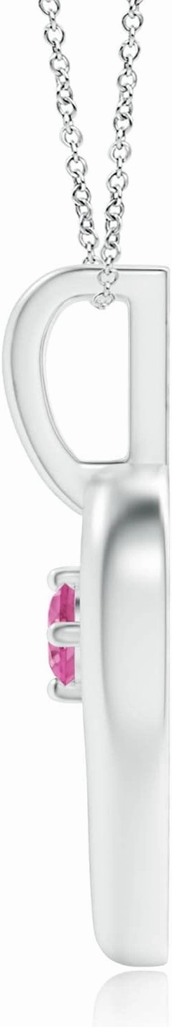 Angara Natural Solitaire Pink Sapphire Heart Pendant in 14K Solid Gold/Platinum | Birthday, Engagement, Anniversary, Wedding Jewelry Gift for Women